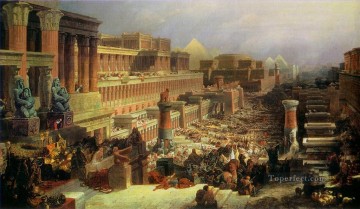 150の主題の芸術作品 Painting - イスラエル人の出発 1830 デビッド・ロバーツ RA 都市景観